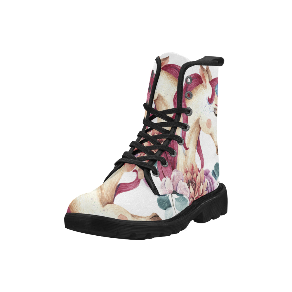 le unicorn (2) Martin Boots for Women (Black) (Model 1203H)