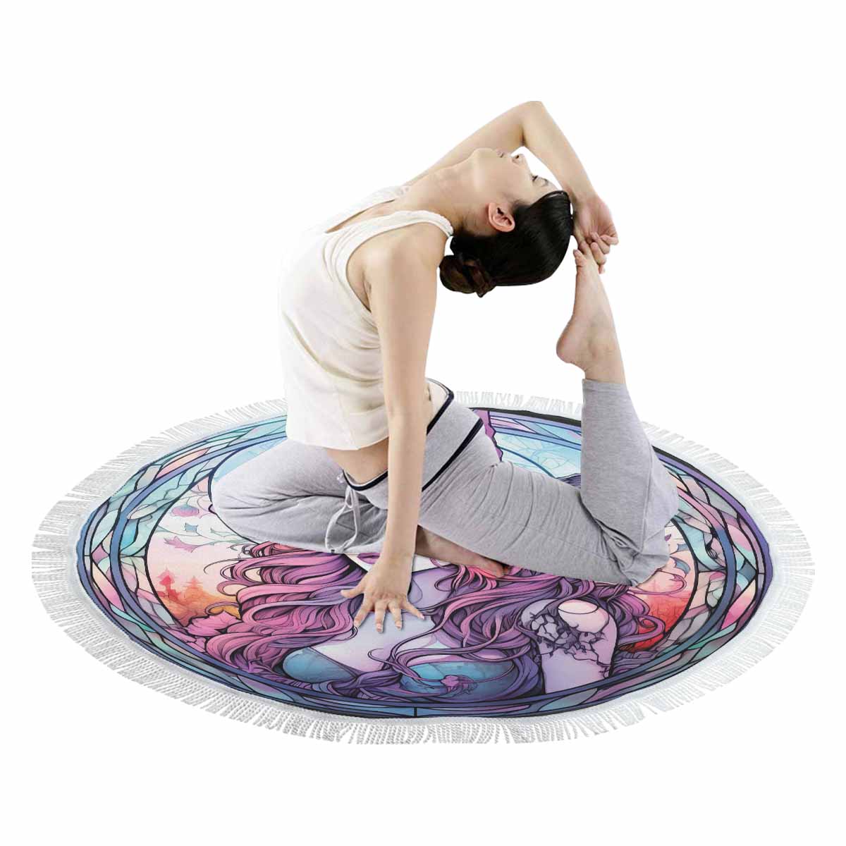 Mandalla_Awd35191 Circular Beach Towel Shawl 59"