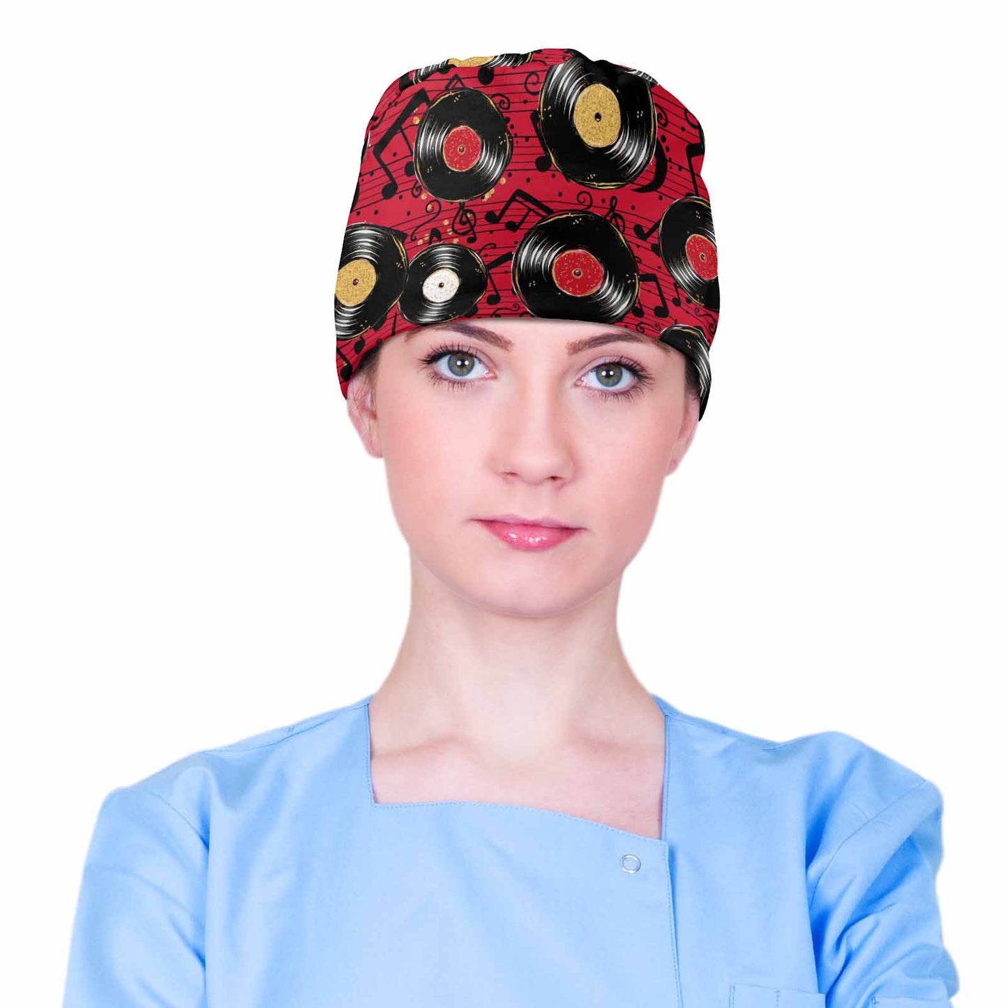 Nurse Scrub Cap Music Records Red Scrub Cap