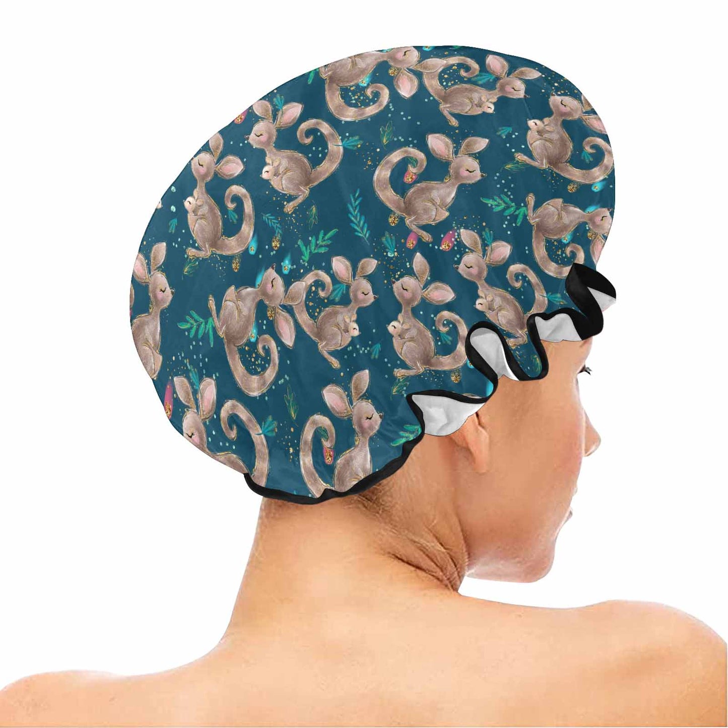 Australian Kangaroos Blue Shower Cap