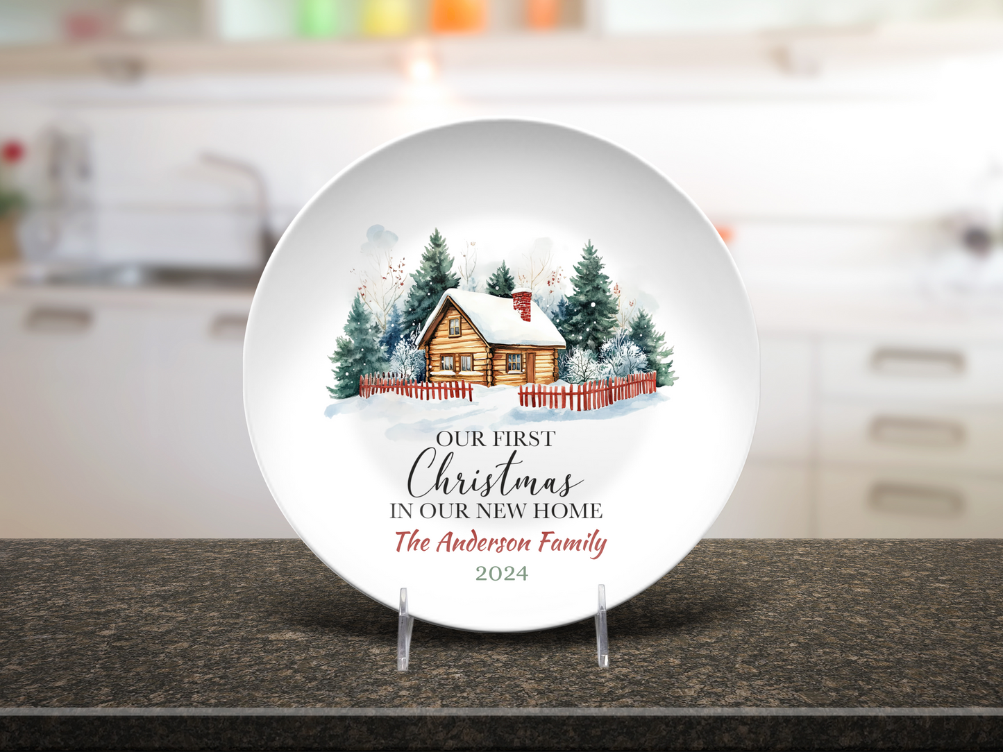 Our first Christmas in Our New Home Christmas Ornament Personalised Plate
