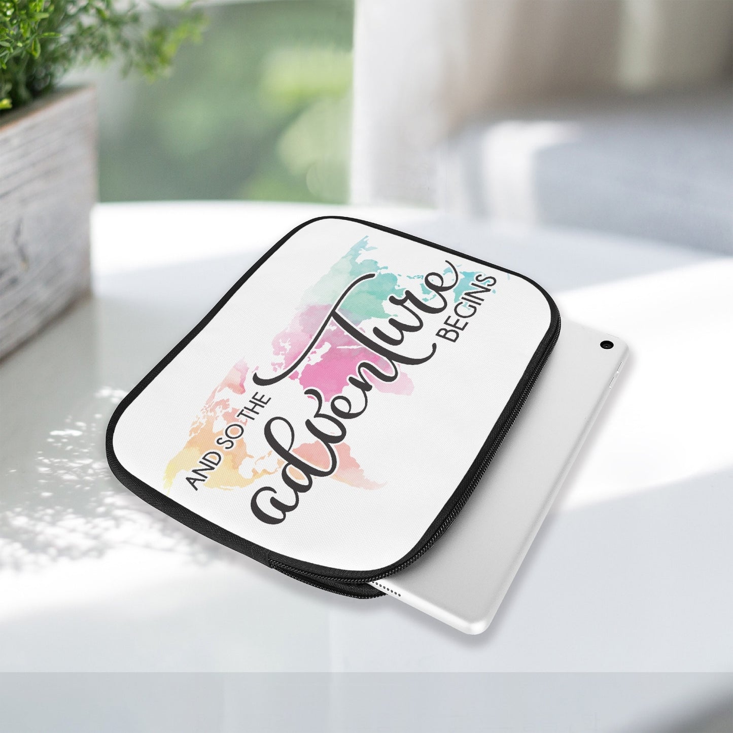 Tablet Sleeve - Travel, and so the adventure begins, awd-635