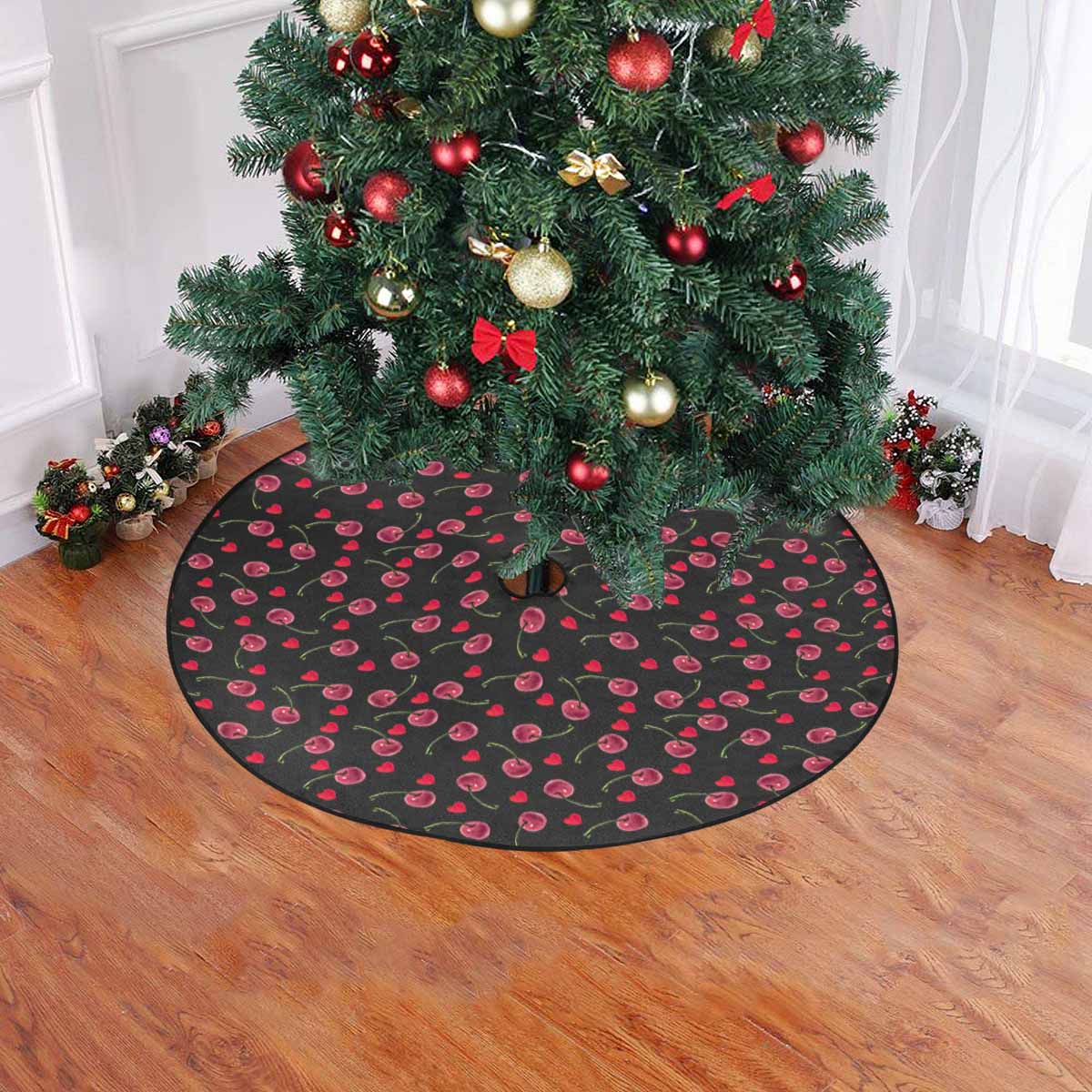 Cherries Christmas Tree Skirt