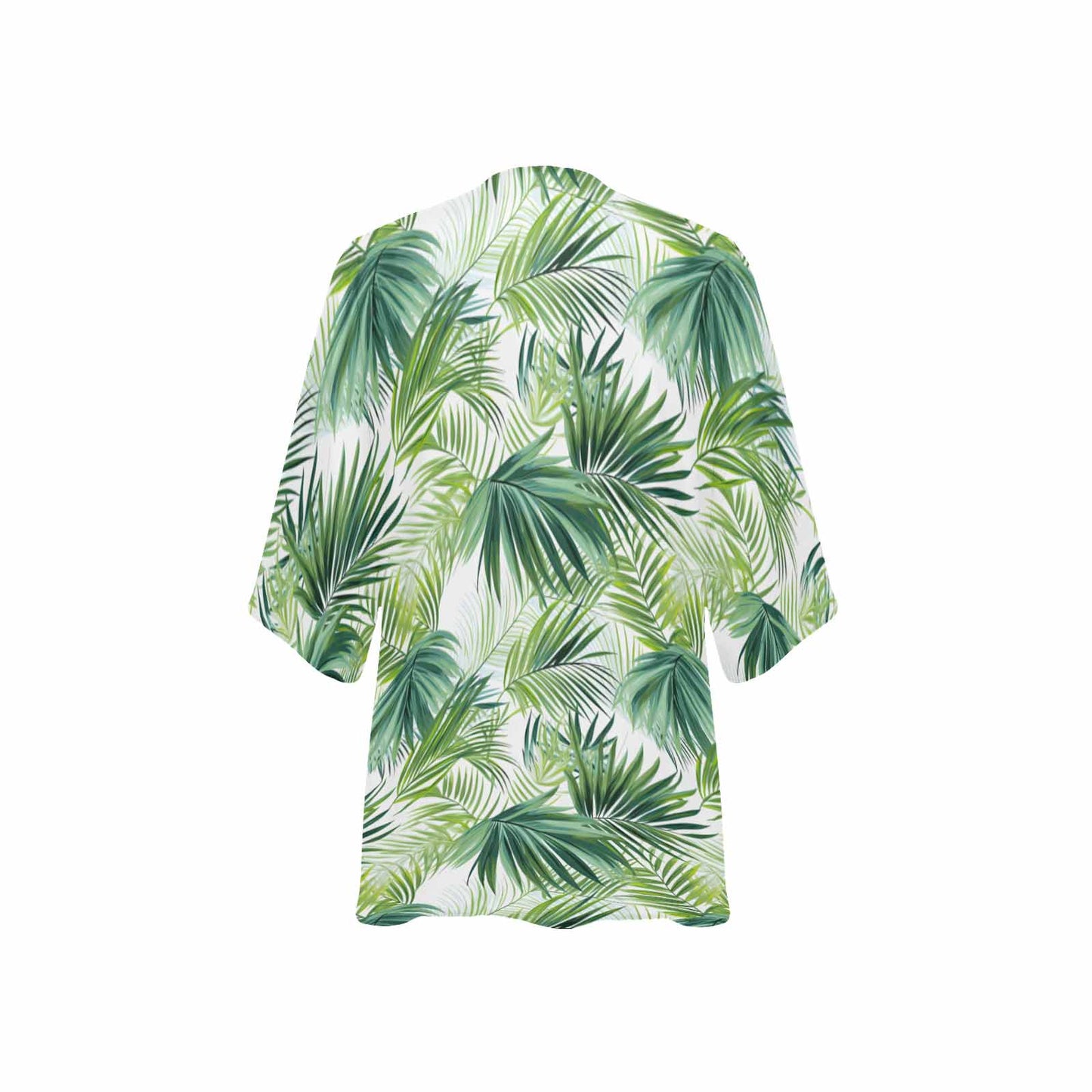Green Palm Leaves GP Women's Kimono Chiffon Cover Up