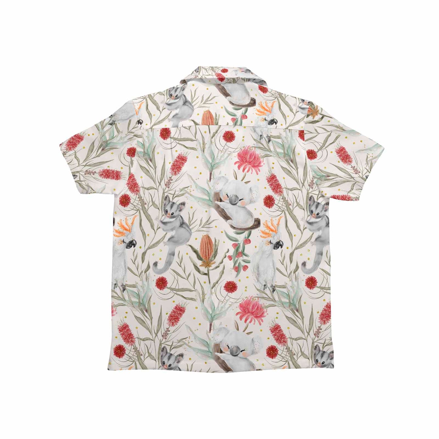 Australian Animals, Koala Cockatoo and Sugar Glider Little Boys' Hawaiian Shirt (Model T58)