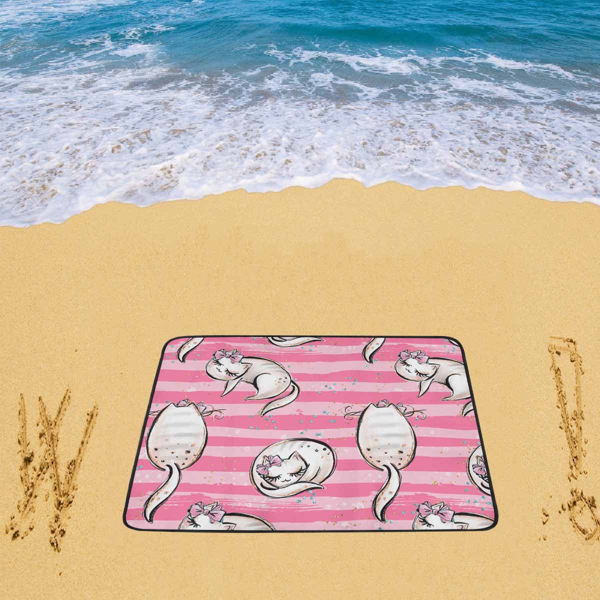 Cats Pink@2x Beach Mats 78"x 60"