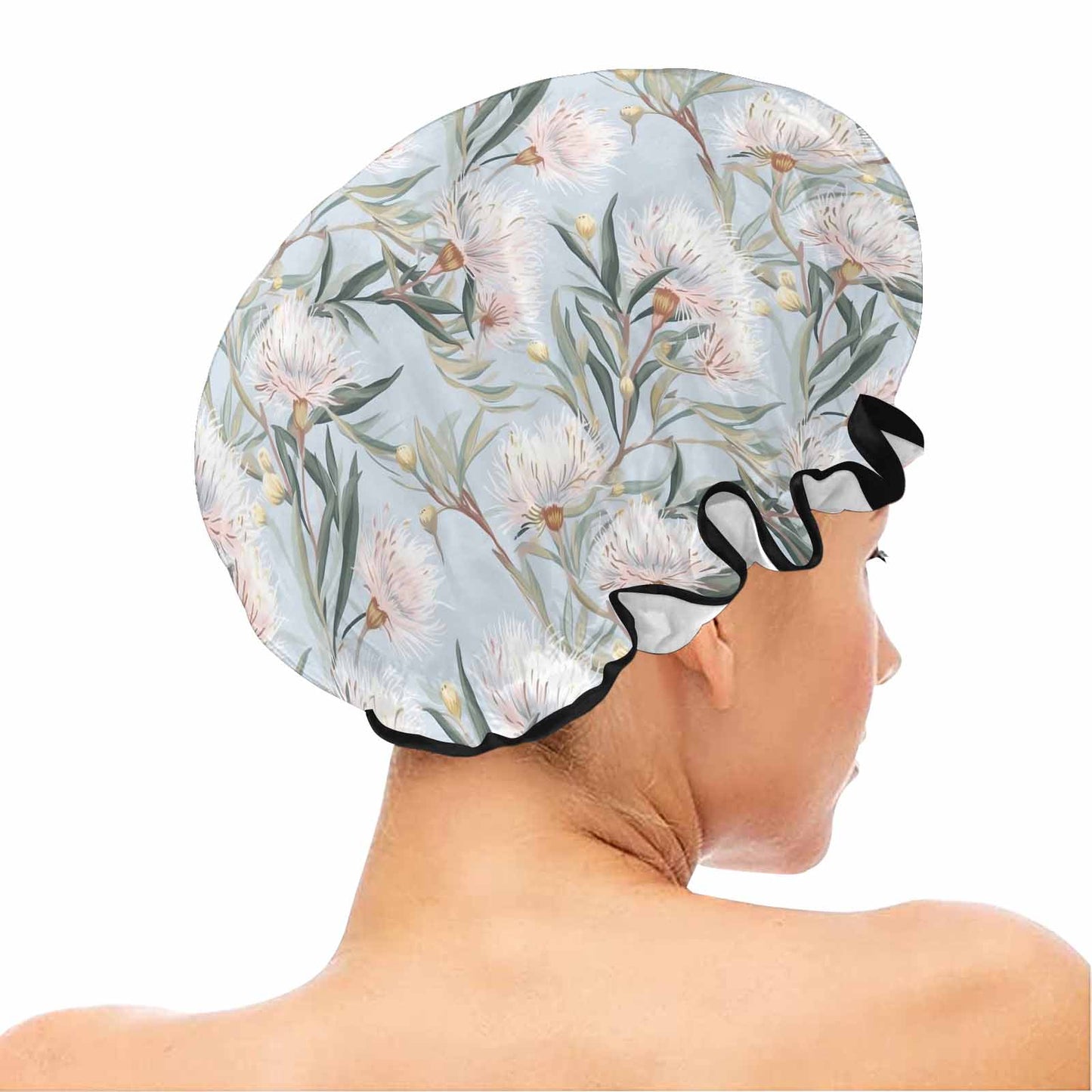 Australian Floral Blue Shower Cap