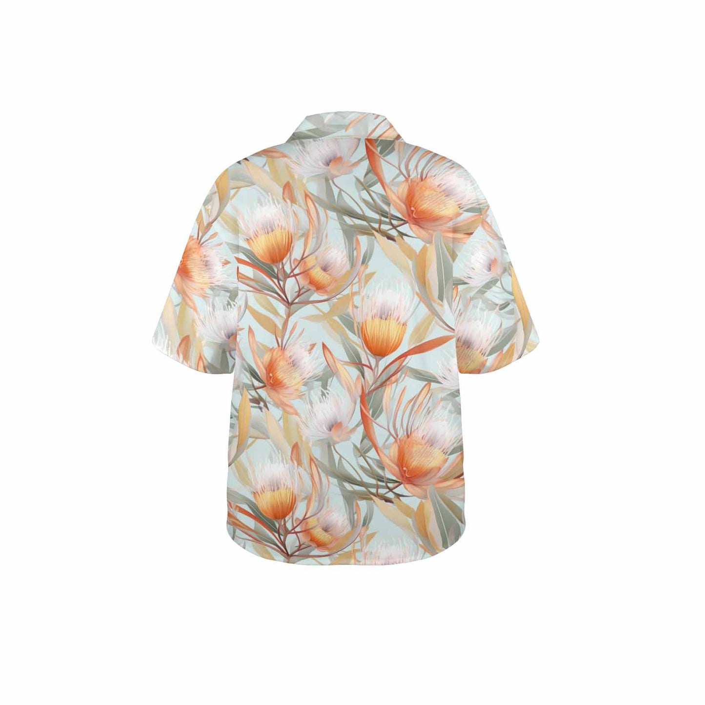 Australian Floral Green Women's Hawaiian Shirt
