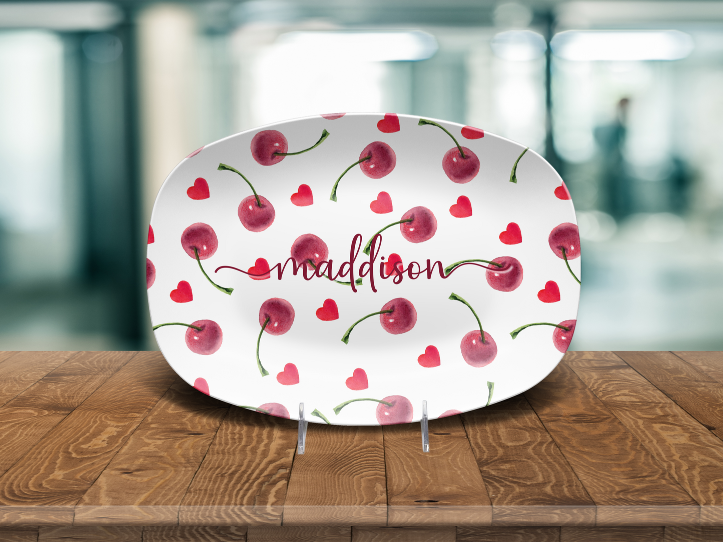 Personalised Cherry Heart Plate or Platter