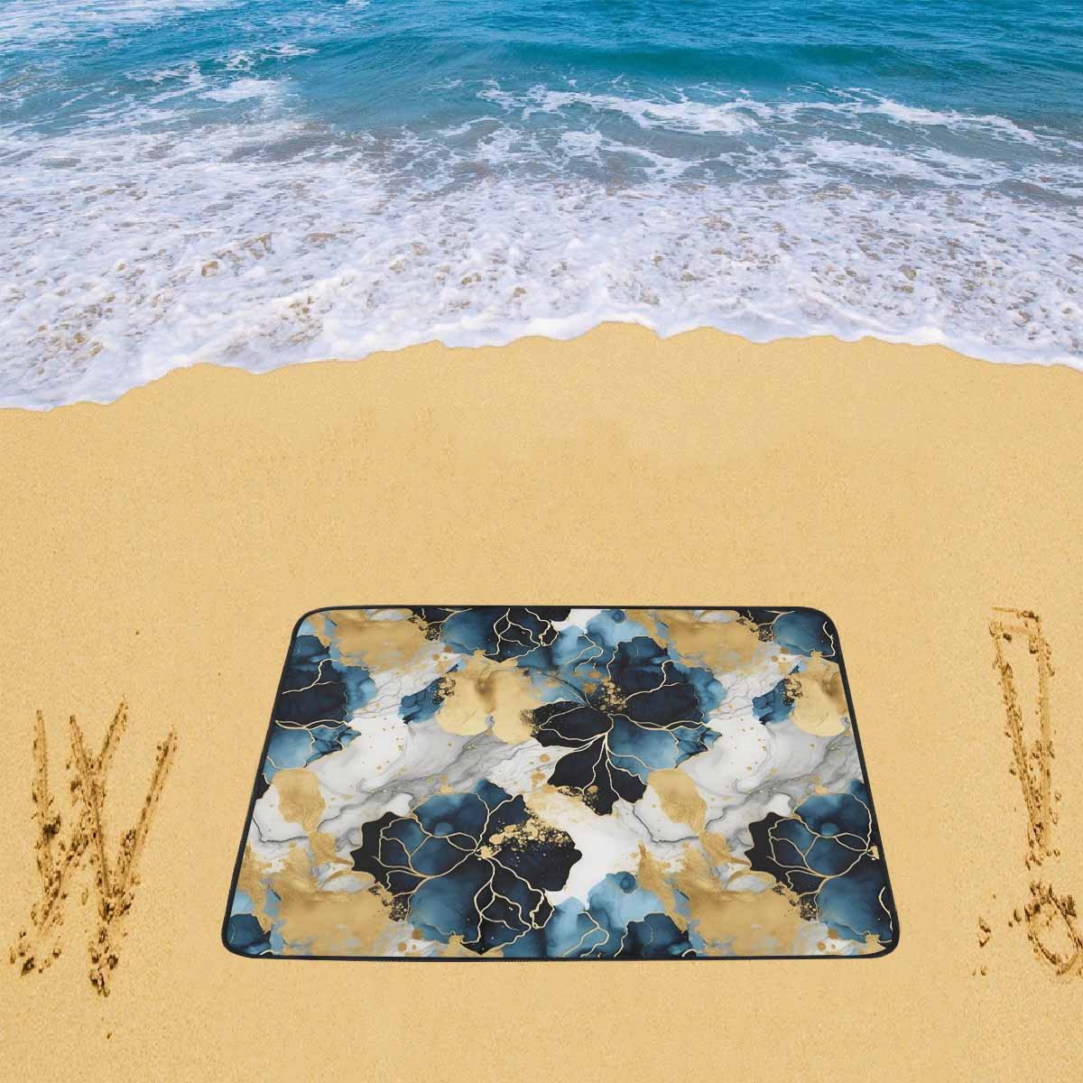 Blue Ink Floral Beach Mats 78"x 60"