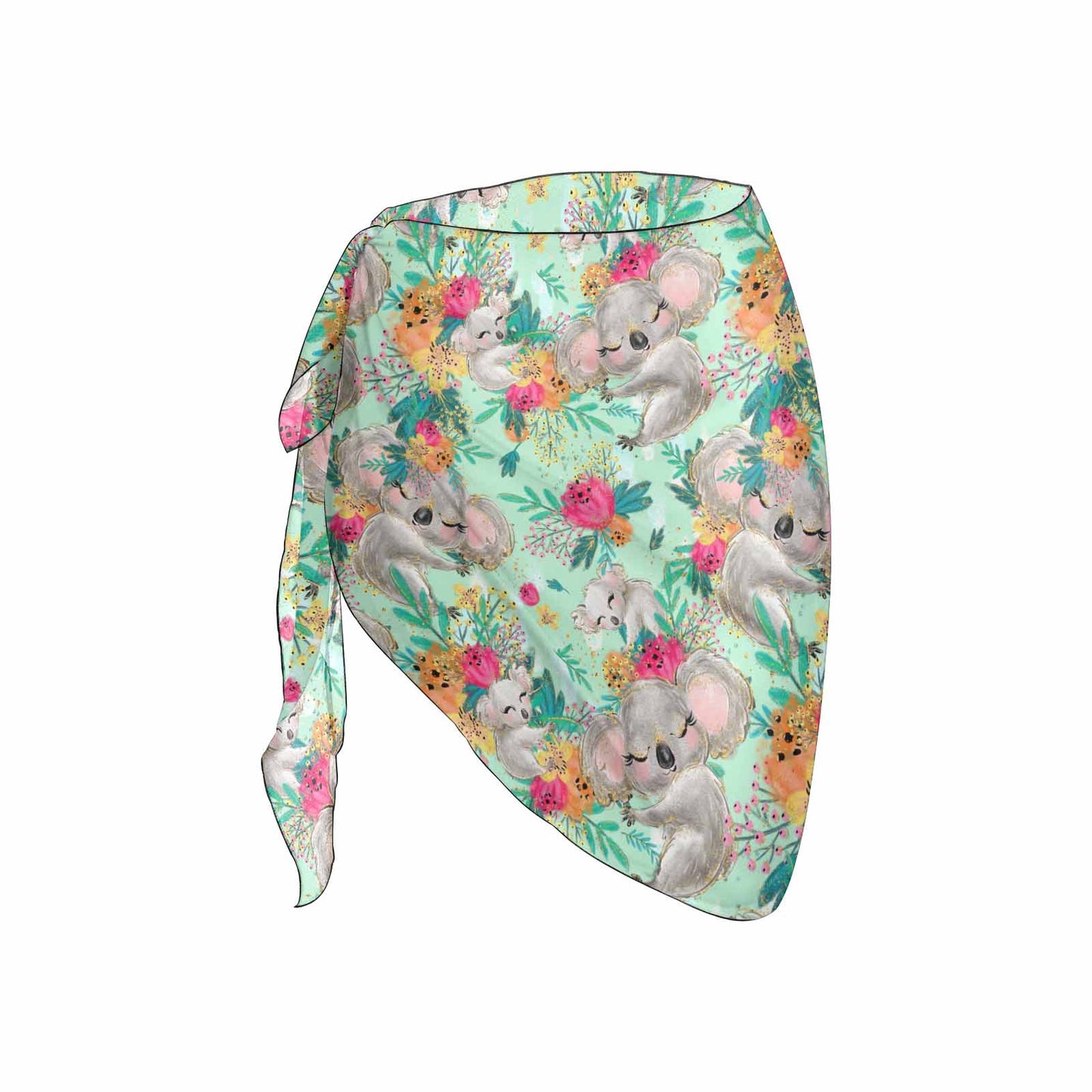 Australian Animals Koala Mint Women's Beach Sarong Wrap