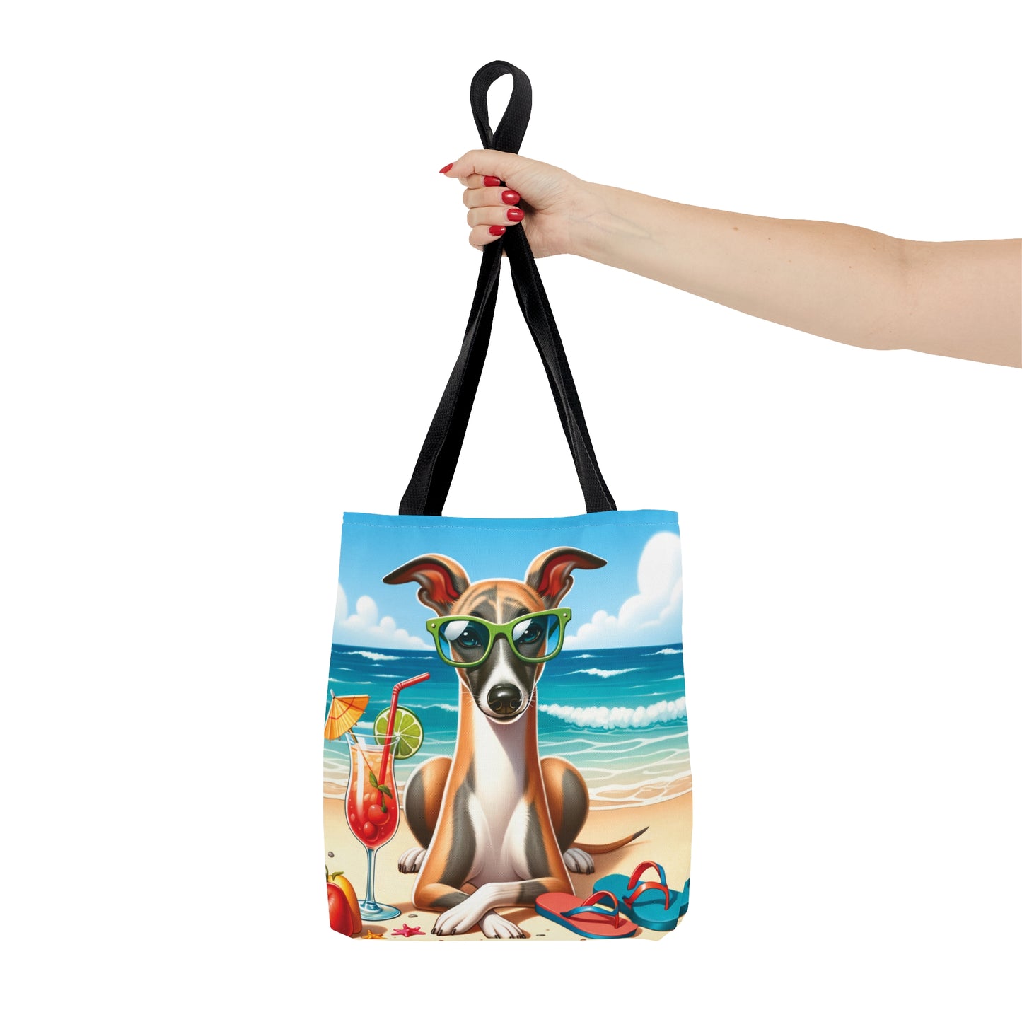 Tote Bag, Dog on Beach, Whippet, Tote bag, awd-1252