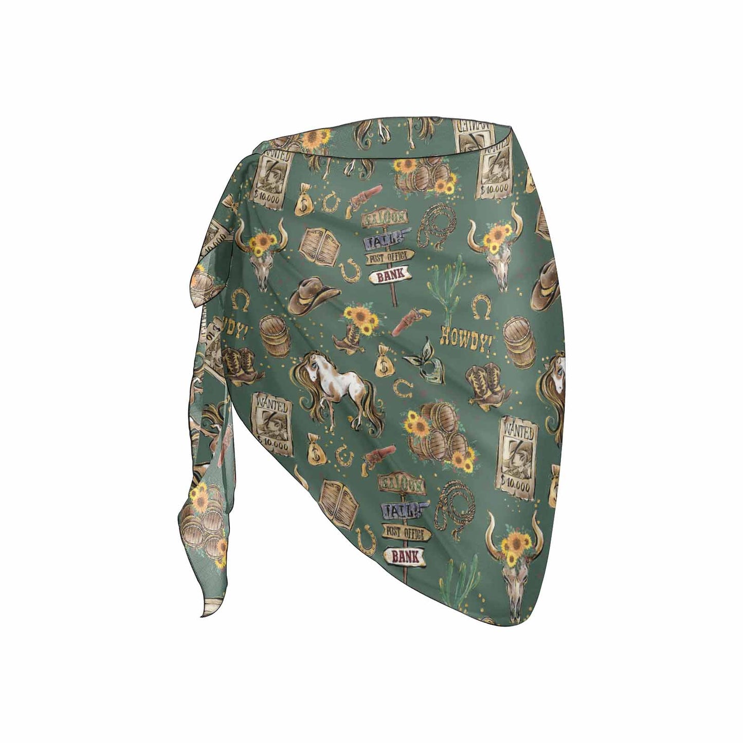 Howdy Cowboy Women's Beach Sarong Wrap