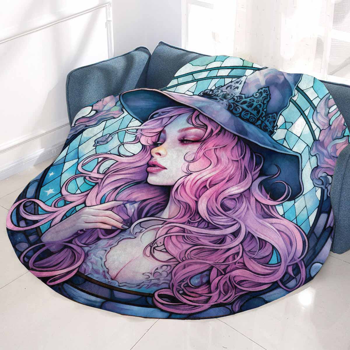 Mandalla_Awd35190 Circular Micro Fleece Blanket 47"