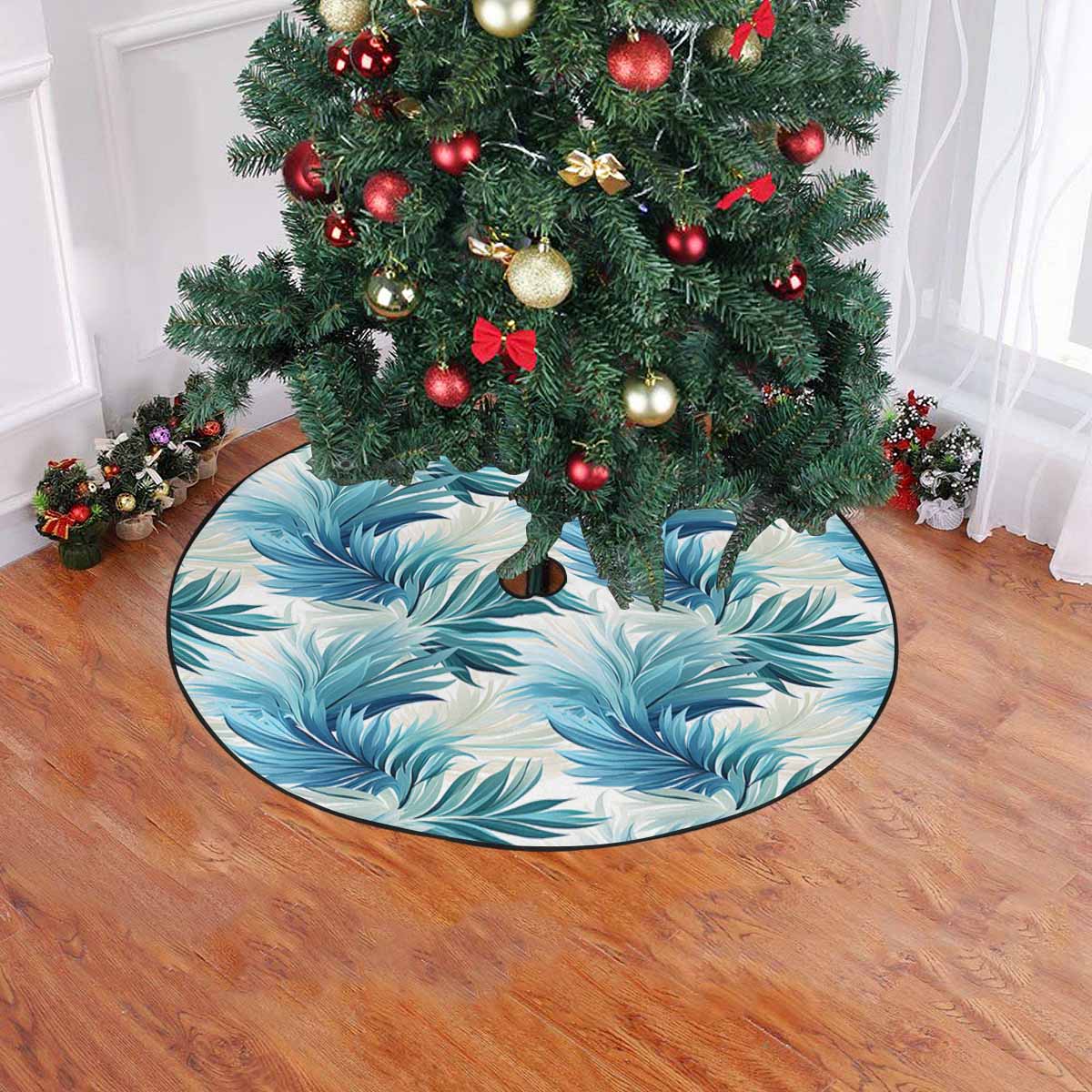Blue Palms Christmas Tree Skirt