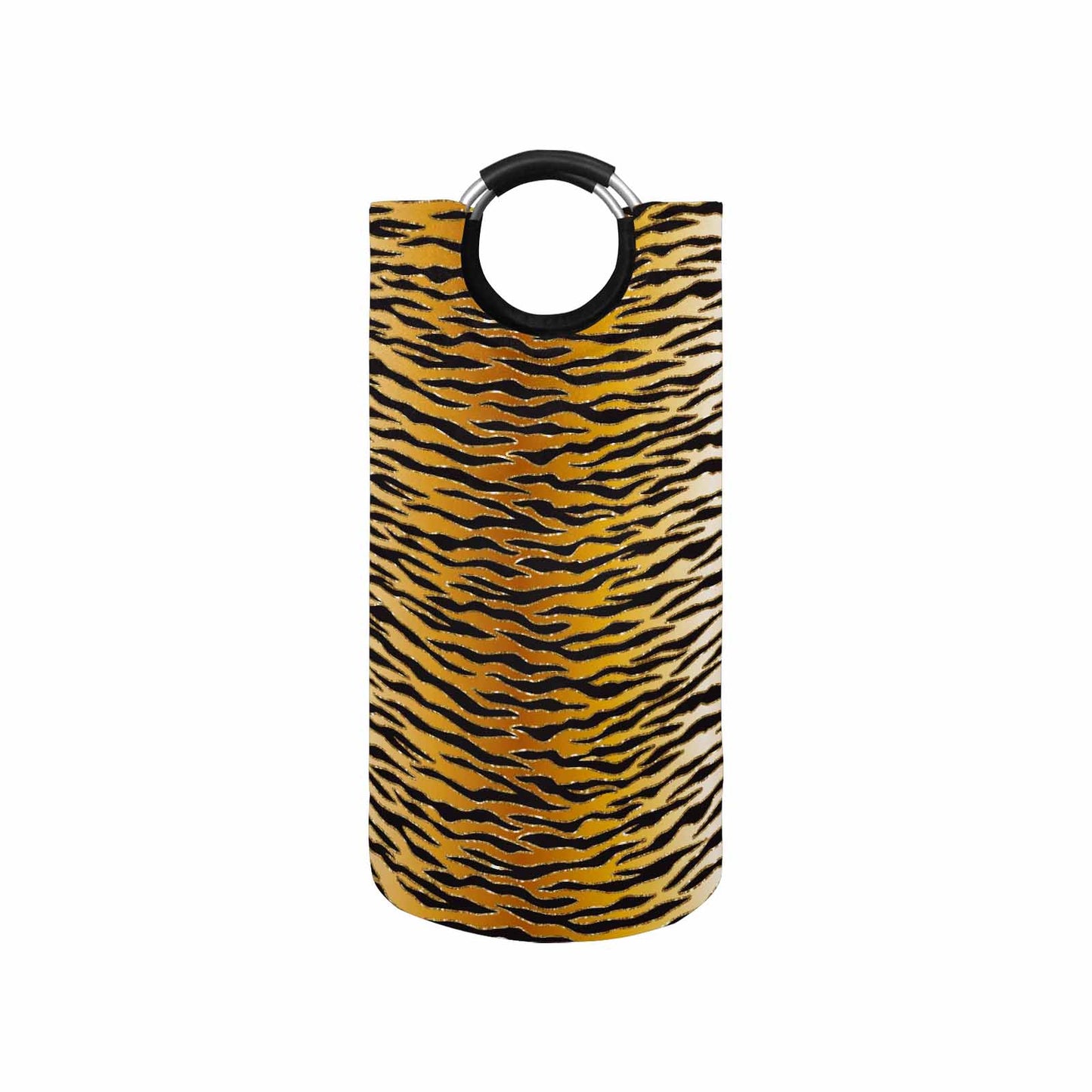 Glitter Gold Animal Print Round Laundry Basket