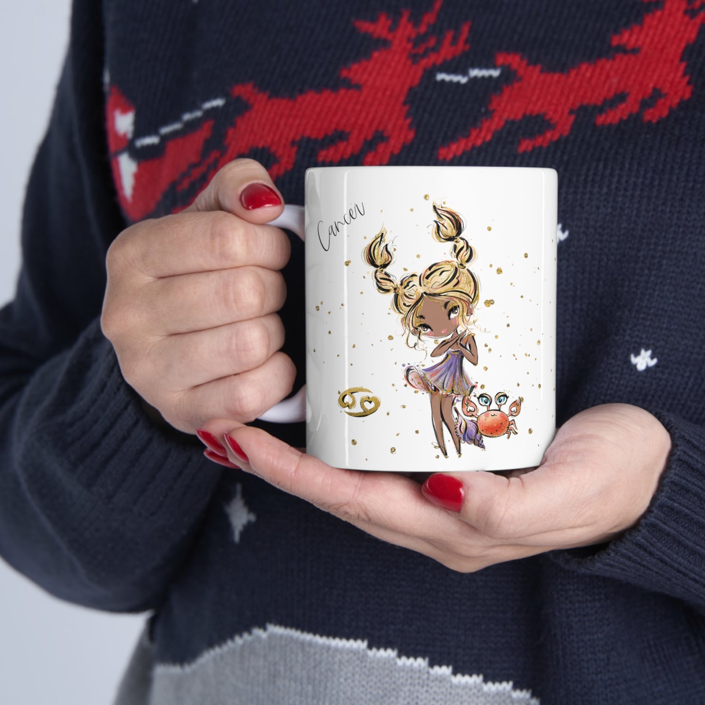Personalised/Non Personalised Zodiac Sign, Cancer, Ceramic Mug 11oz