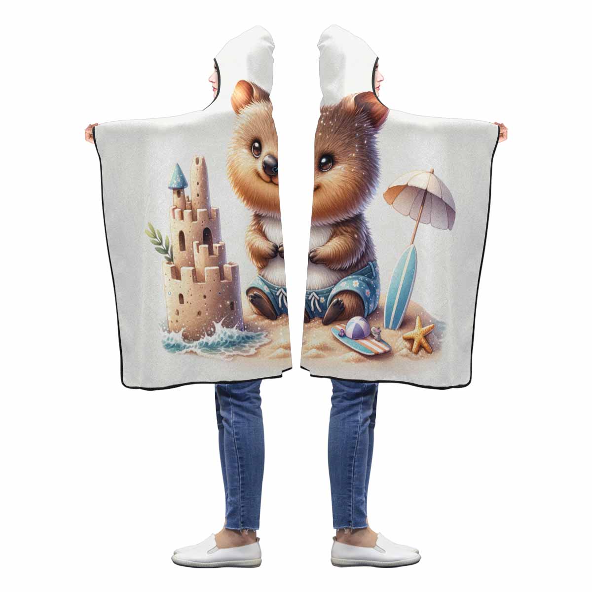 Australian Animal Kangaroo Awd1324 Hooded Blanket 50"x40"