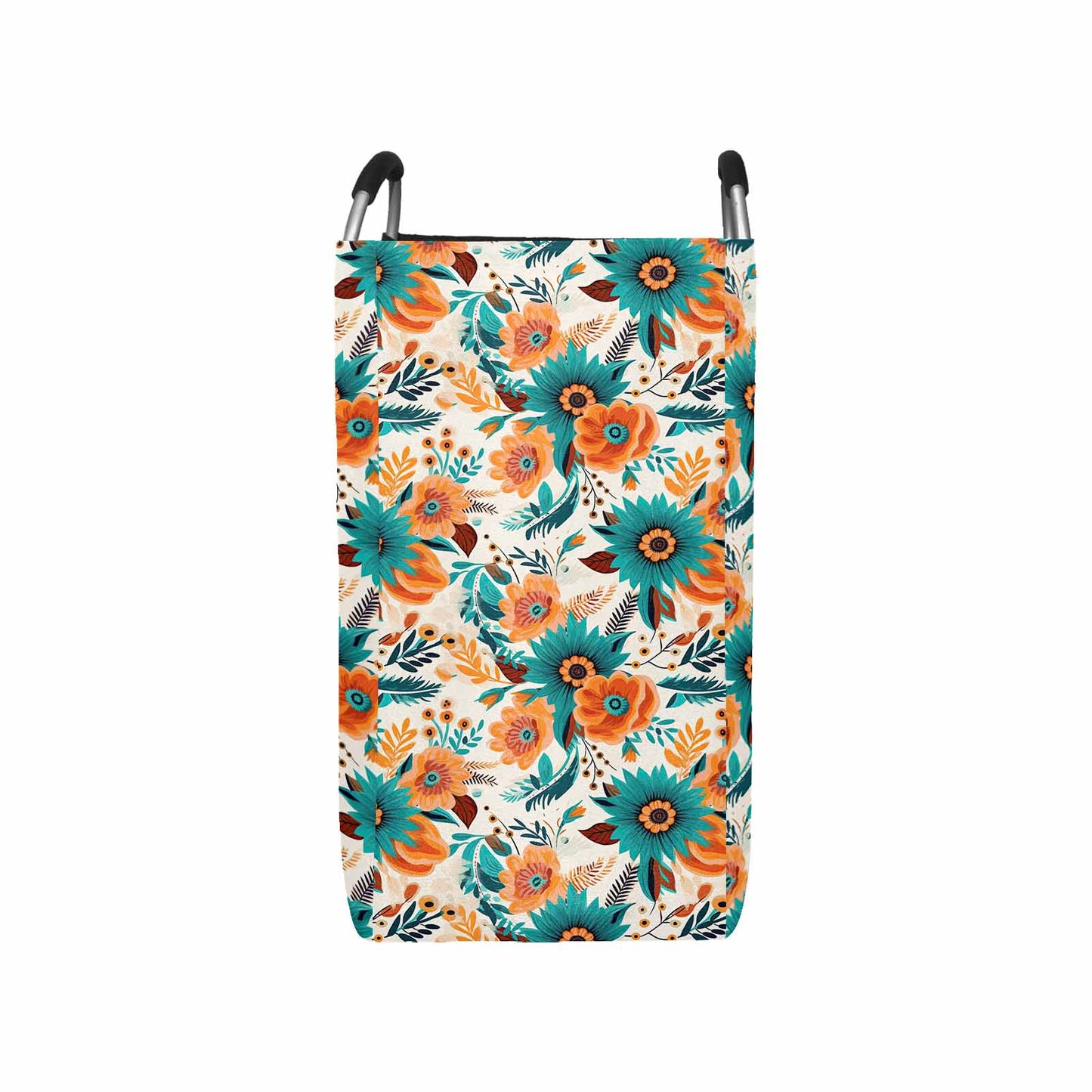 Boho Retro Floral Square Laundry Basket