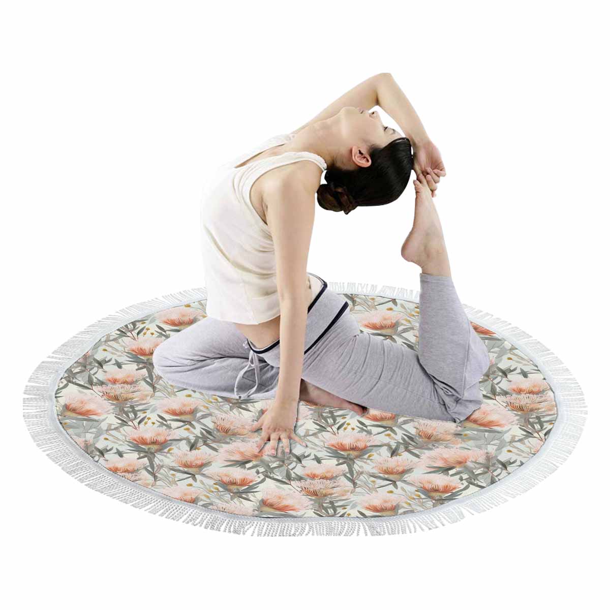 Australian Wattle Circular Beach Towel Shawl 59"