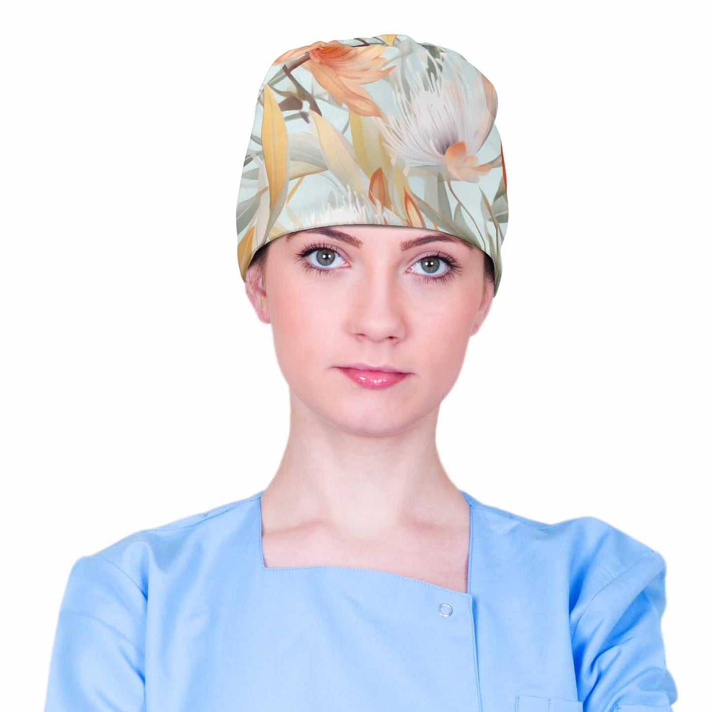 Nurse Scrub Cap Australian Floral 3 Scrub Cap