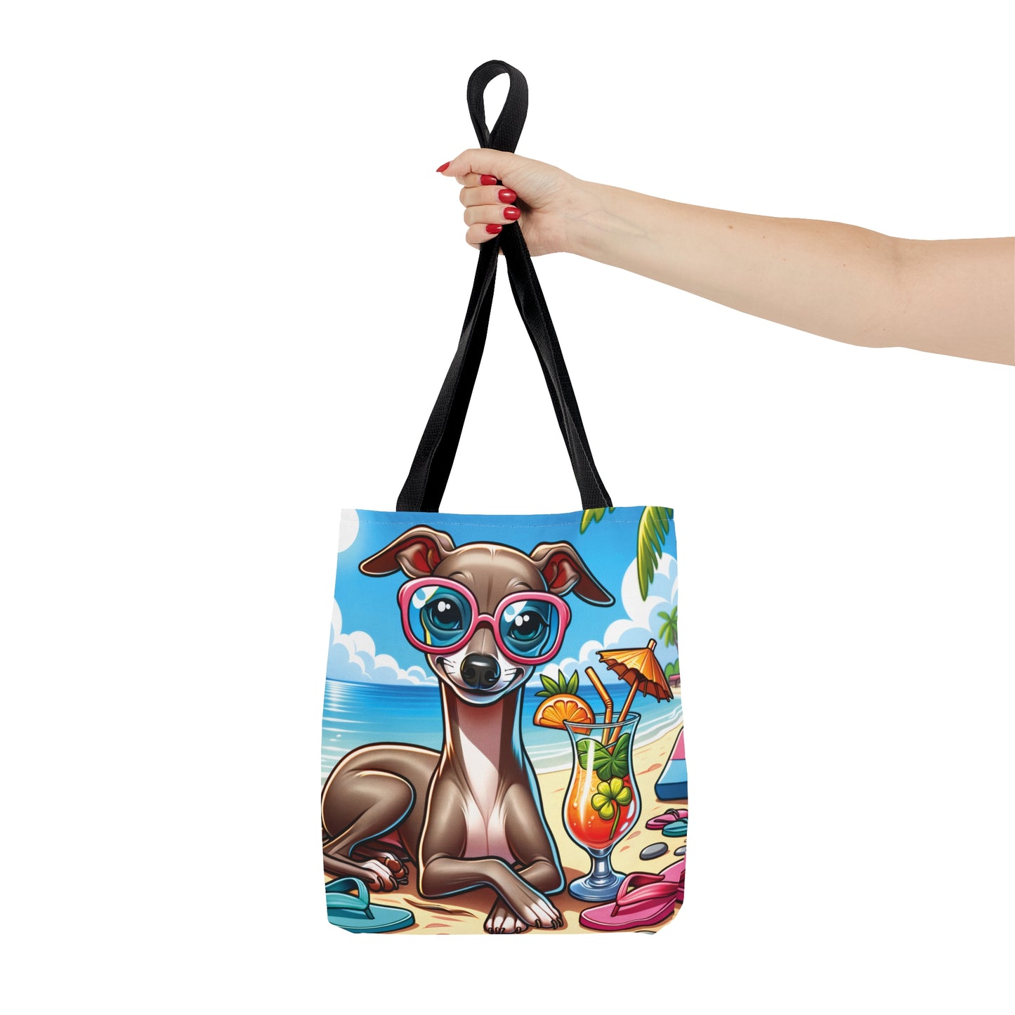Tote Bag, Dog on Beach, Italian Greyhound, Tote bag, awd-1218