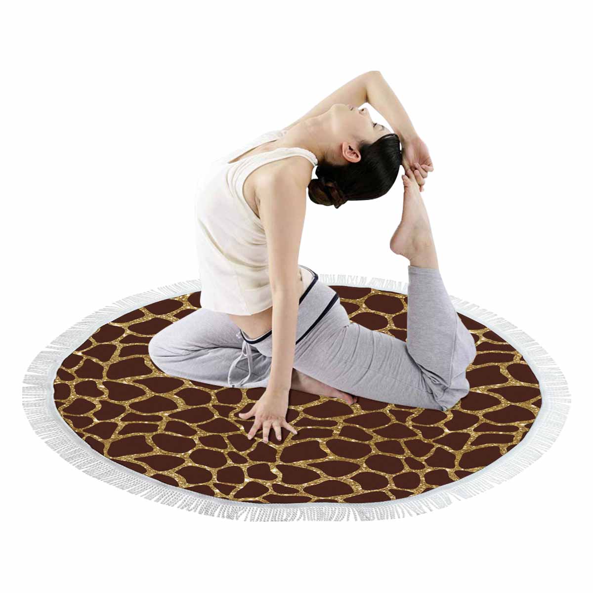 Animal print 6 Circular Beach Towel Shawl 59"