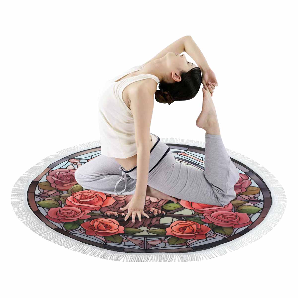Mandalla_Awd35188 Circular Beach Towel Shawl 59"