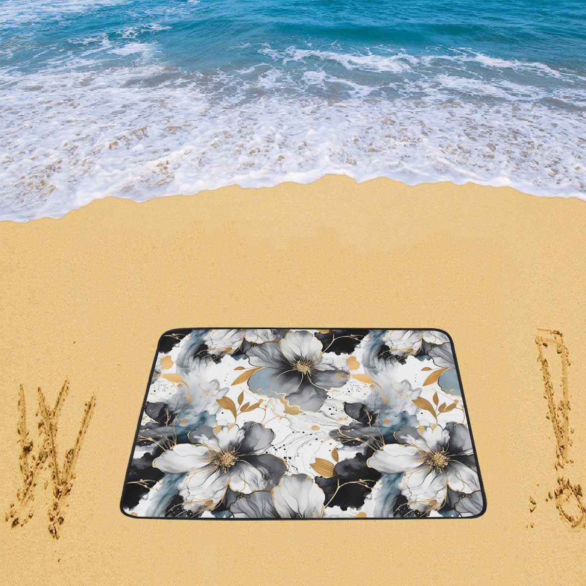 Black White and Gold Beach Mats 78"x 60"