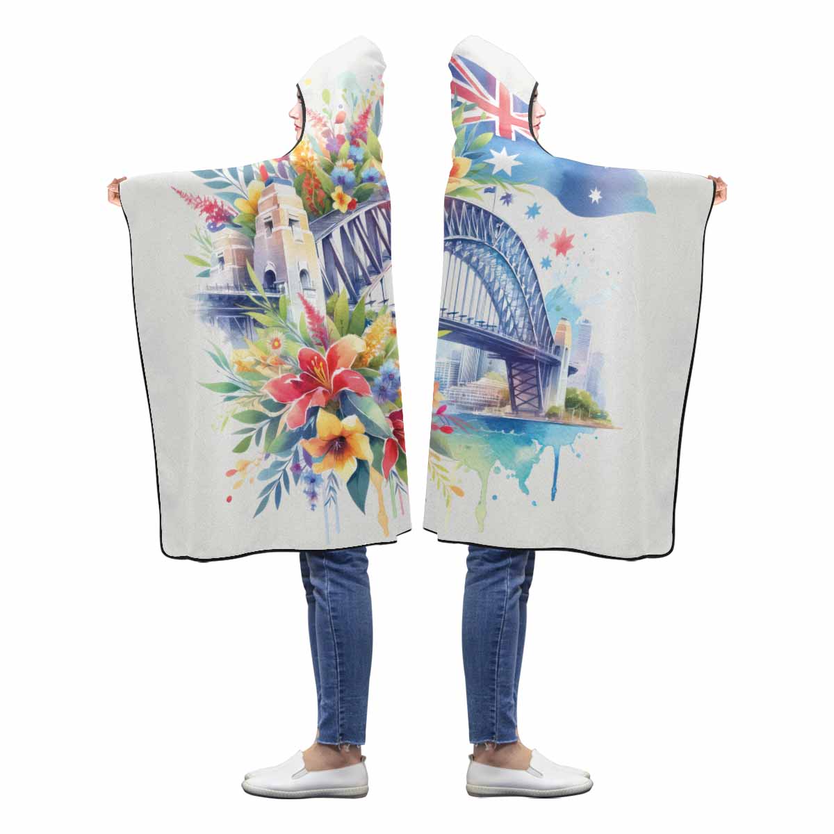 Sydney Harbour Bridge Awd1314 Hooded Blanket 60"x50"