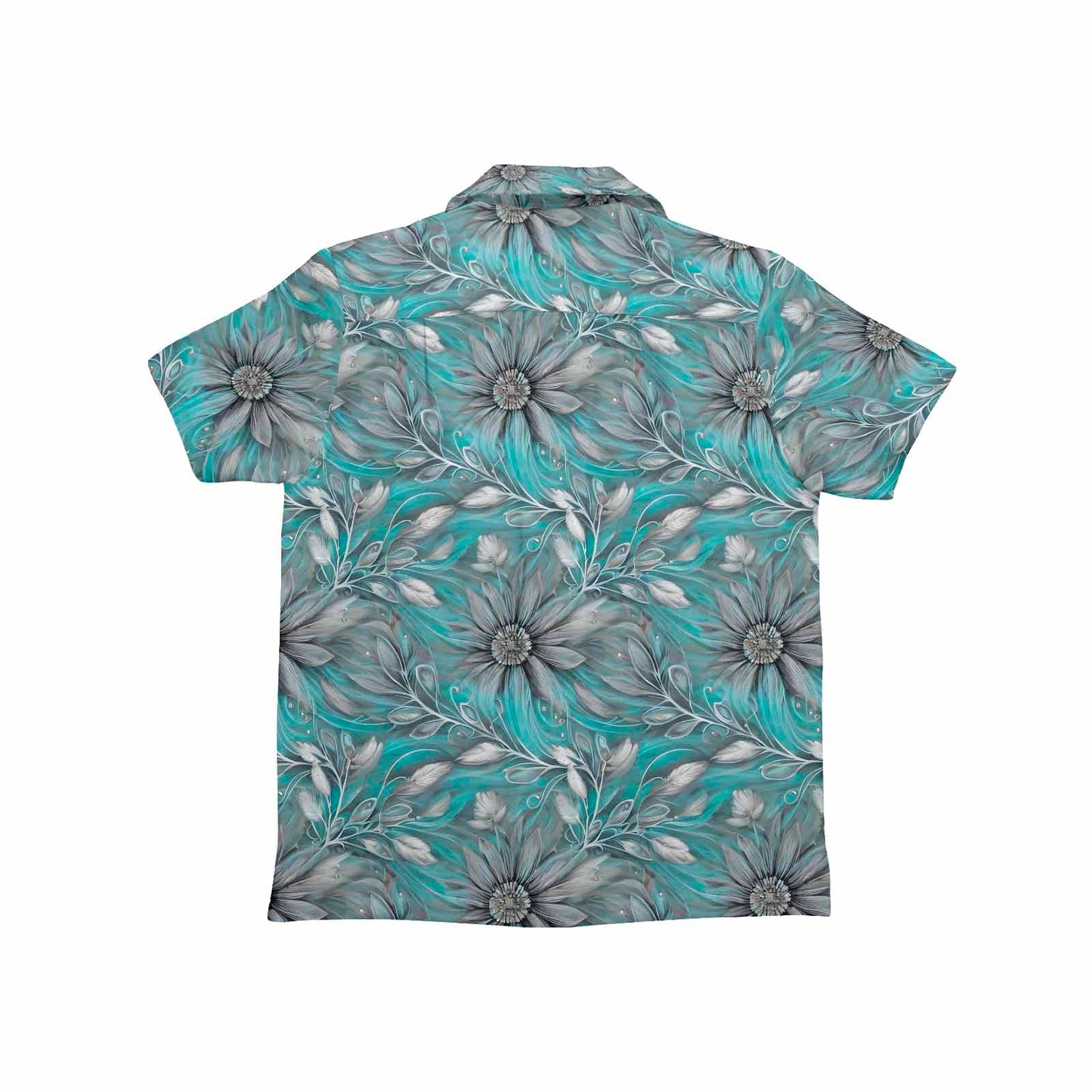 Green Elegant Floral 25 Little Boys Hawaiian Shirt