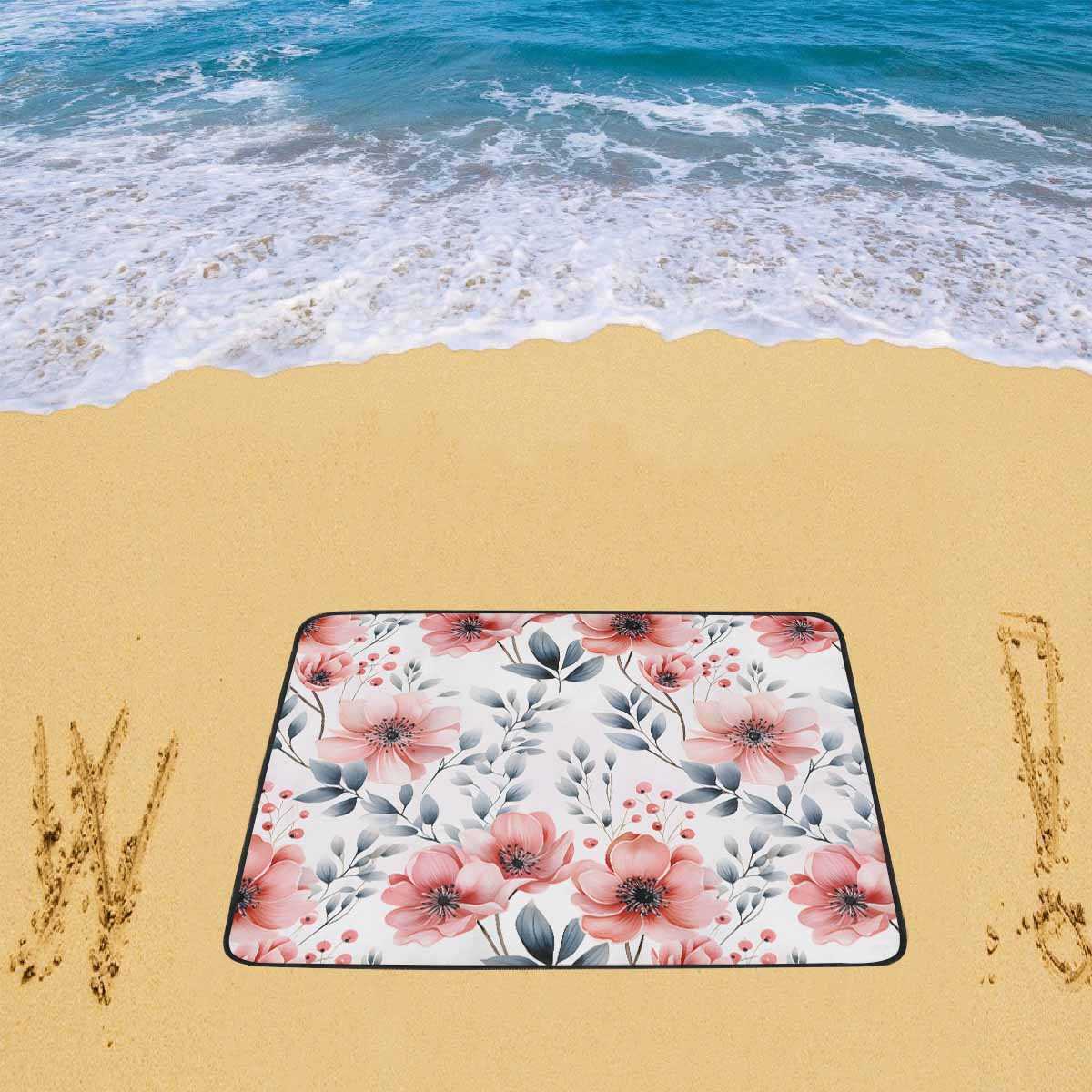 Apricot and Grey Floral Beach Mats 78"x 60"