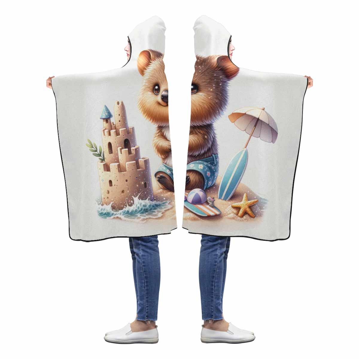 Australian Animal Kangaroo Awd1324new Hooded Blanket 60"x50"
