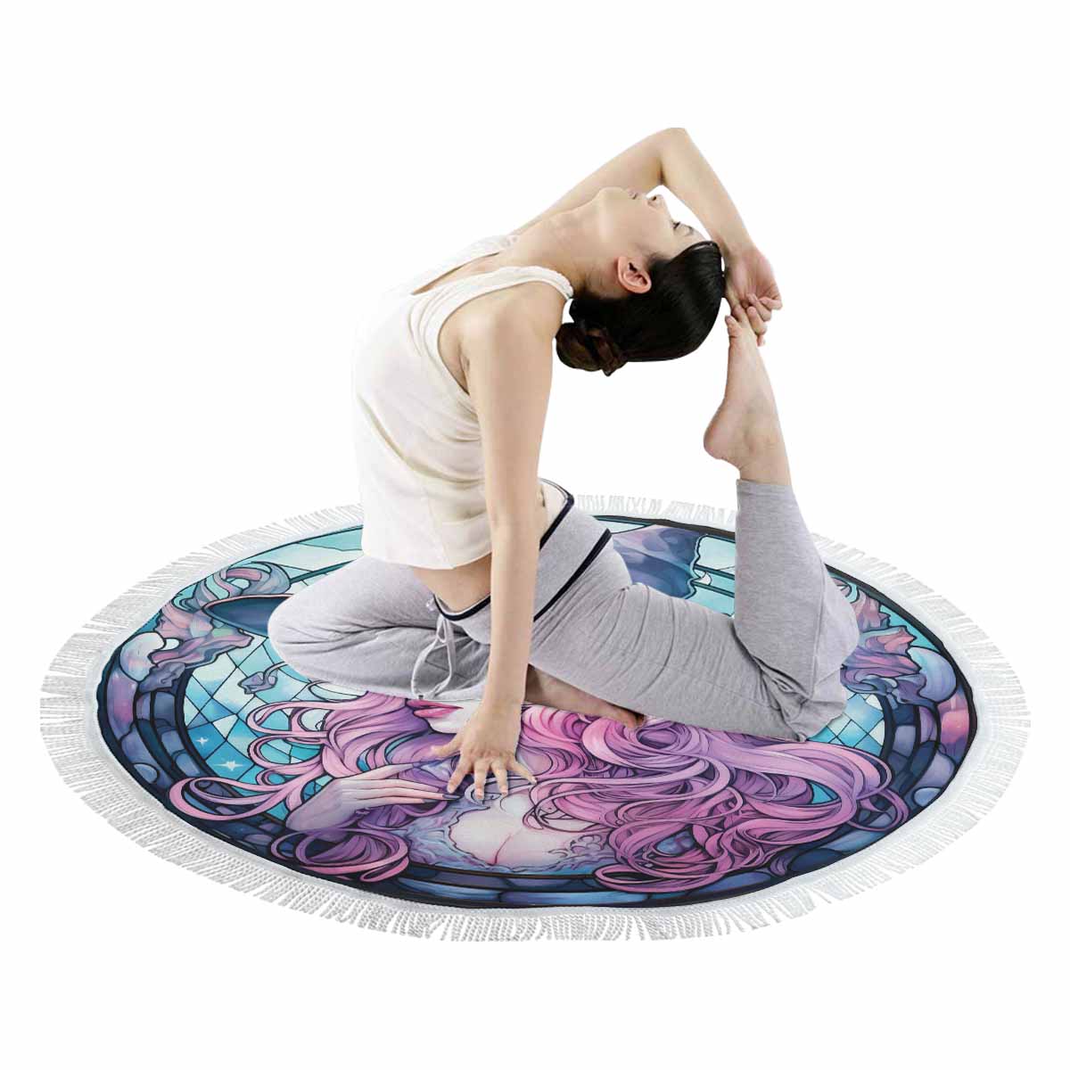 Mandalla_Awd35190 Circular Beach Towel Shawl 59"