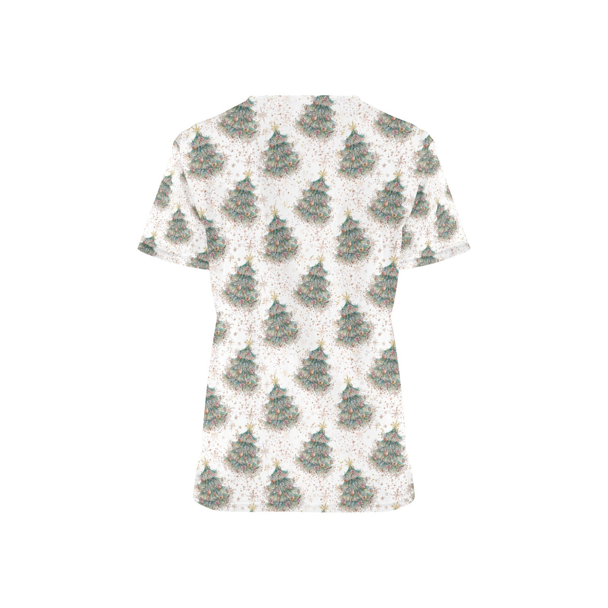 White Christmas All Over Print Scrub Top