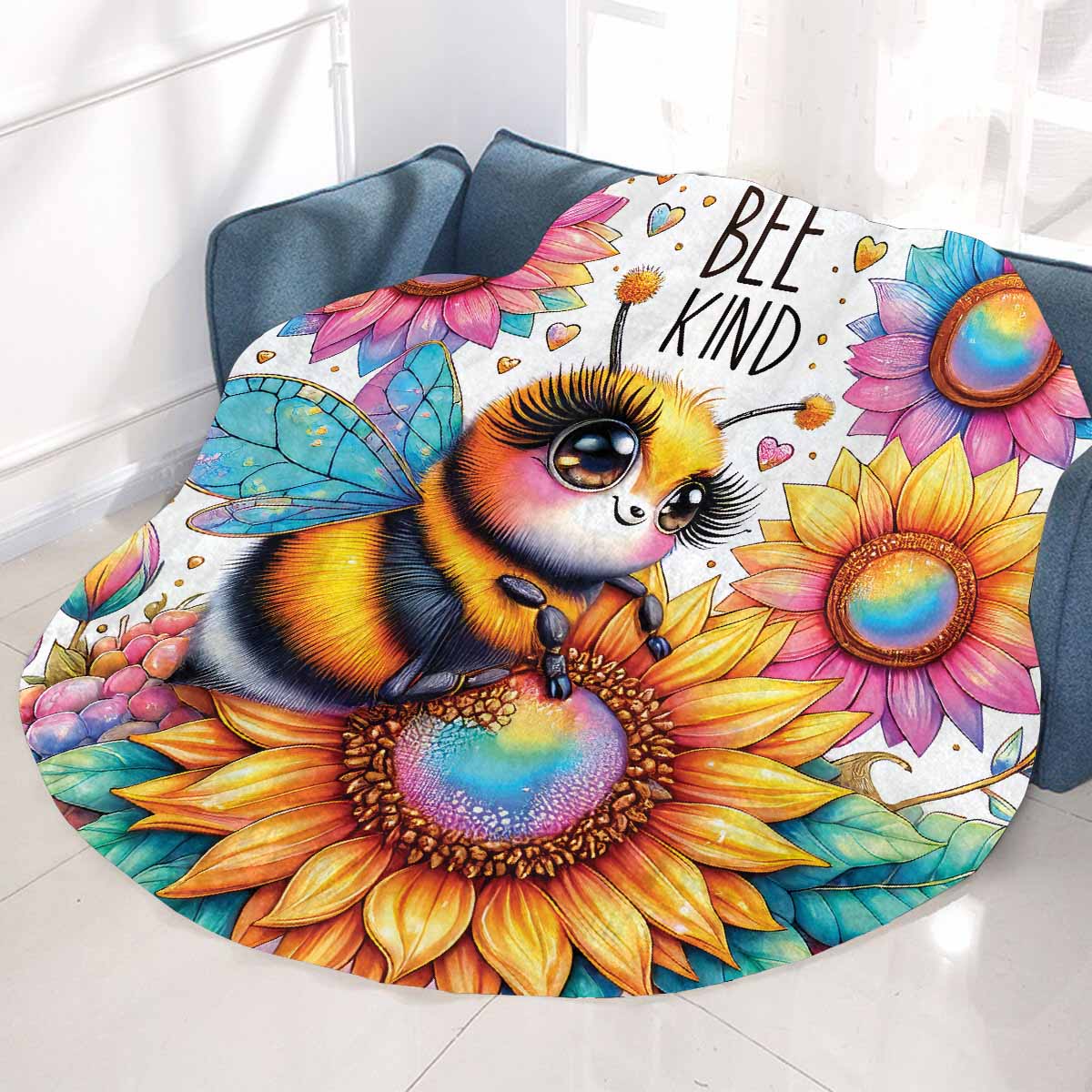 Be Kind Awd3510115 Circular Micro Fleece Blanket 47"