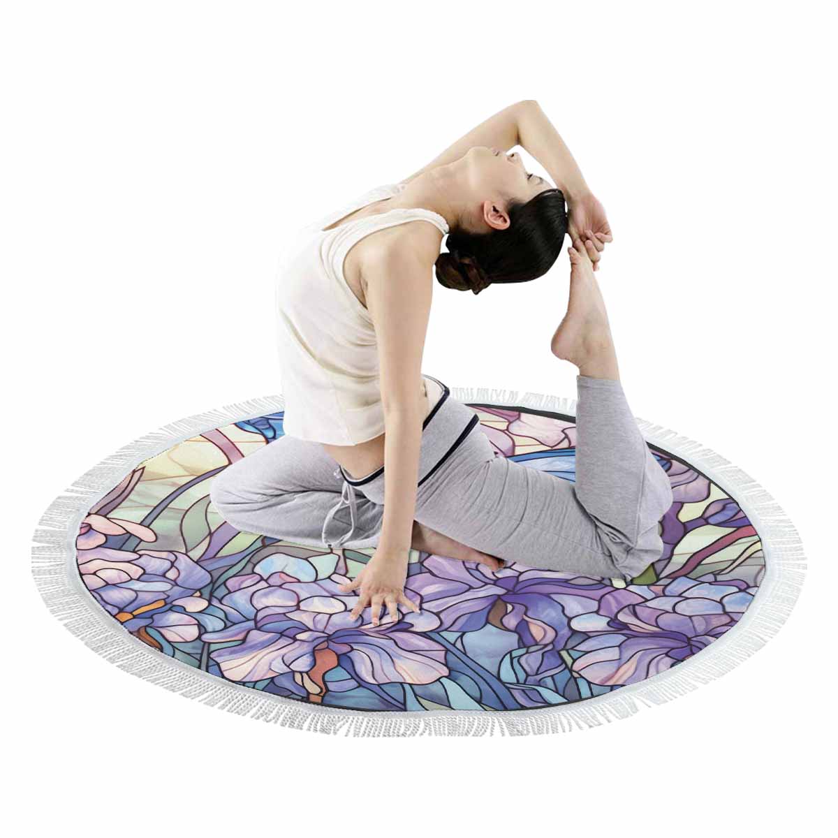 Mandalla_Awd35185 Circular Beach Towel Shawl 59"