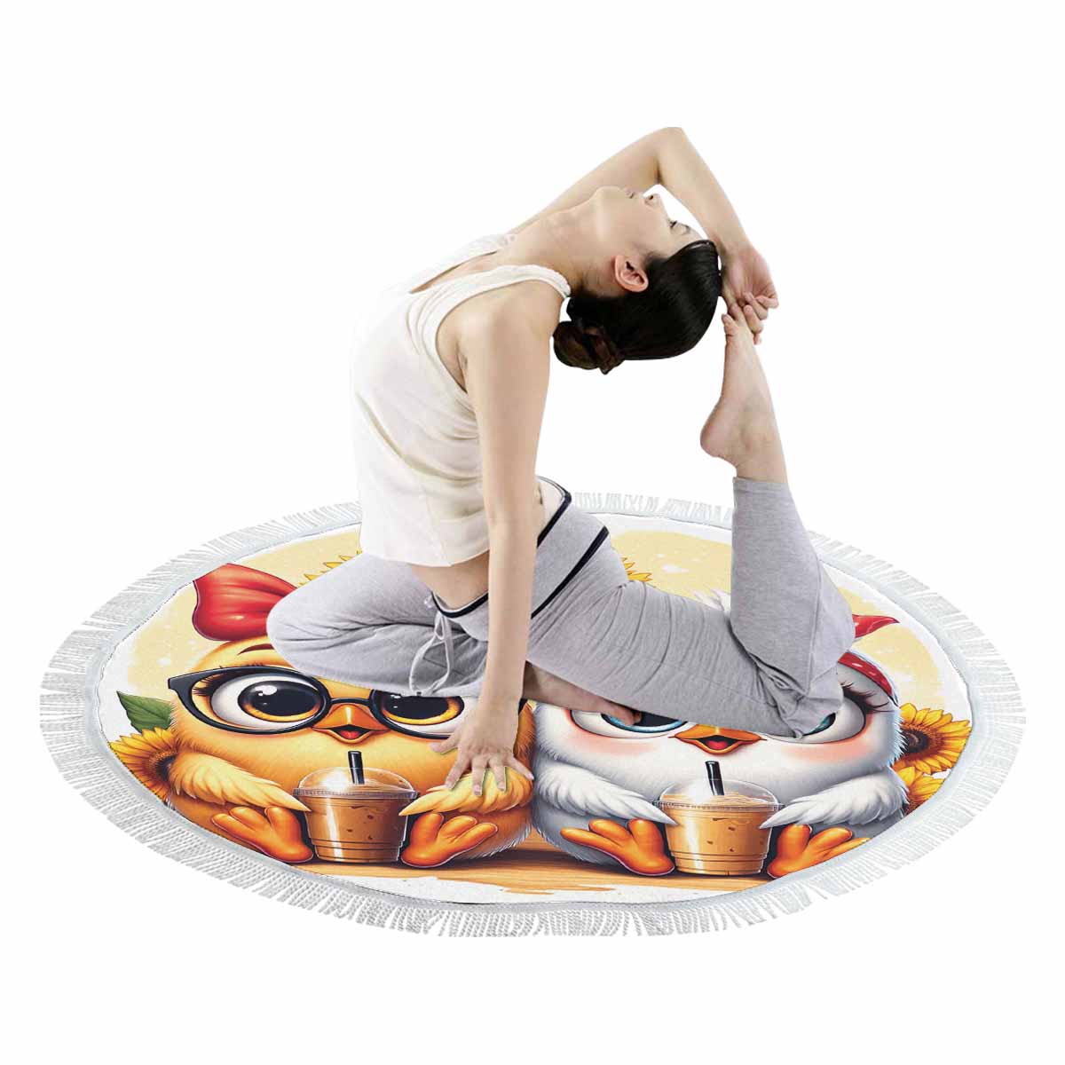 Chickens_Awd35174 Circular Beach Towel Shawl 59"