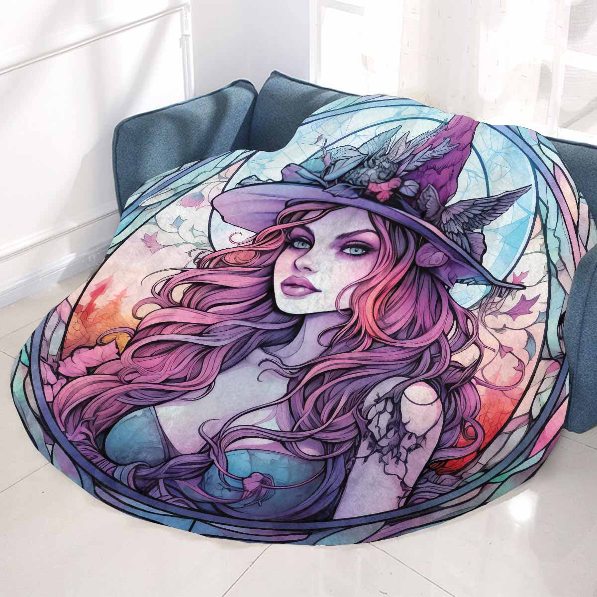 Mandalla_Awd35191 Circular Micro Fleece Blanket 47"