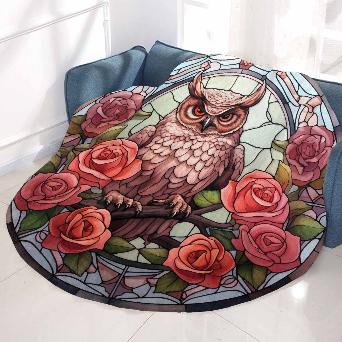 Mandalla_Awd35188 Circular Micro Fleece Blanket 47"