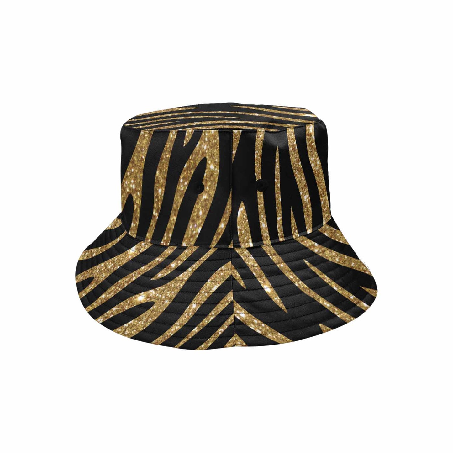 Black and Gold Glitter Leopard Print Unisex Summer Single-Layer Bucket Hat