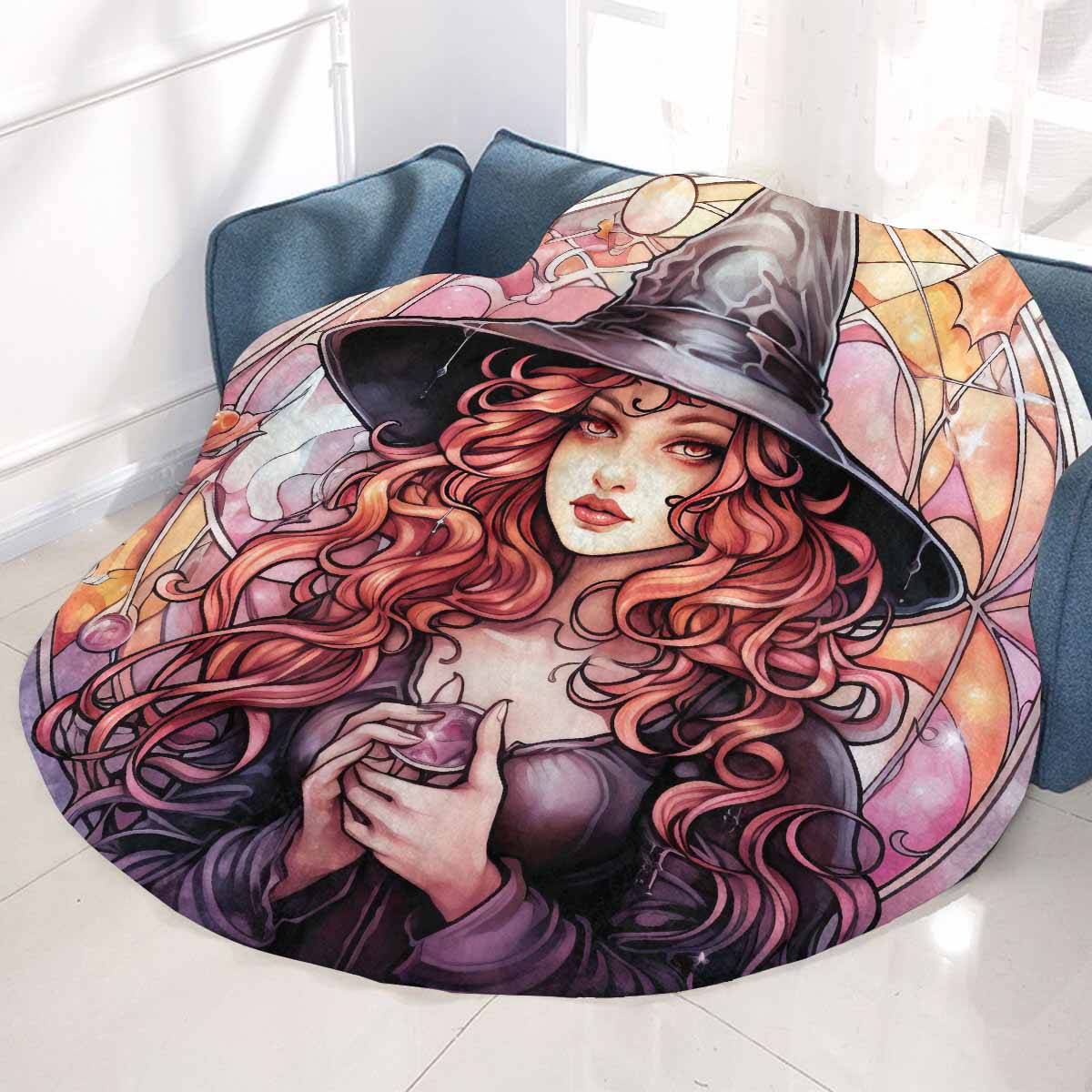 Mandalla_Awd35192 Circular Micro Fleece Blanket 47"