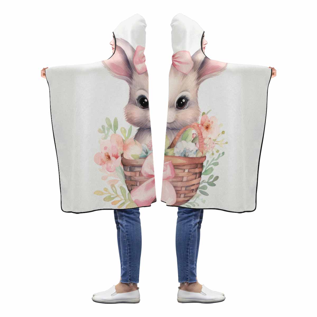Easter Bunny Awd1340 Hooded Blanket 60"x50"