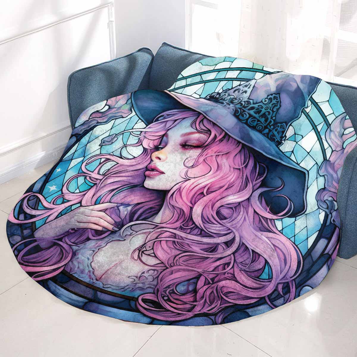 Mandalla_Awd35190 Circular Micro Fleece Blanket 60"