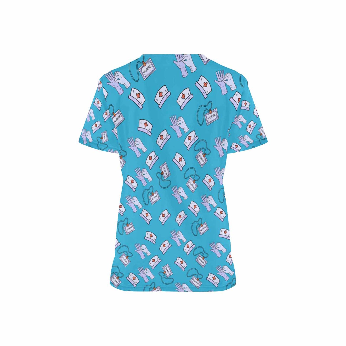 Nurse19 Women's V Neck Scrub Top Nurse Uniform with Deep Front Pockets