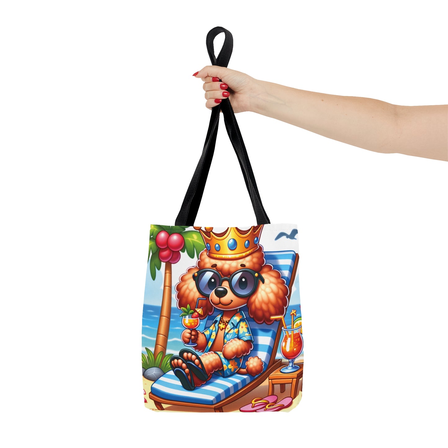 Tote Bag, Dog on Beach, Golden Poodle, Tote bag, awd-1233