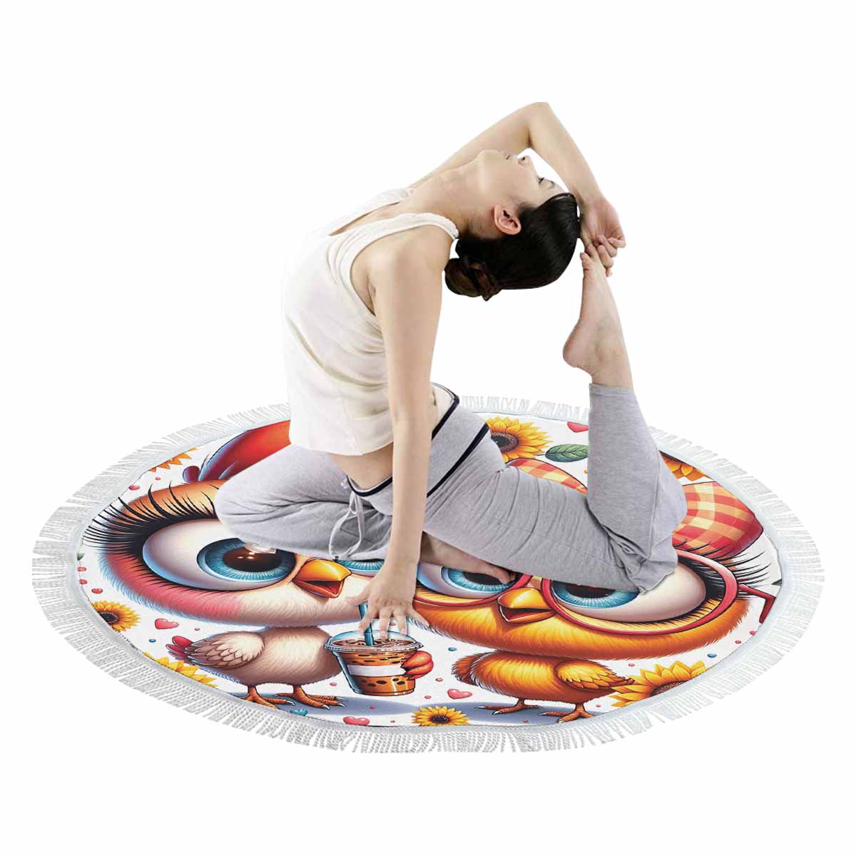 Chickens_Awd35163 Circular Beach Towel Shawl 59"