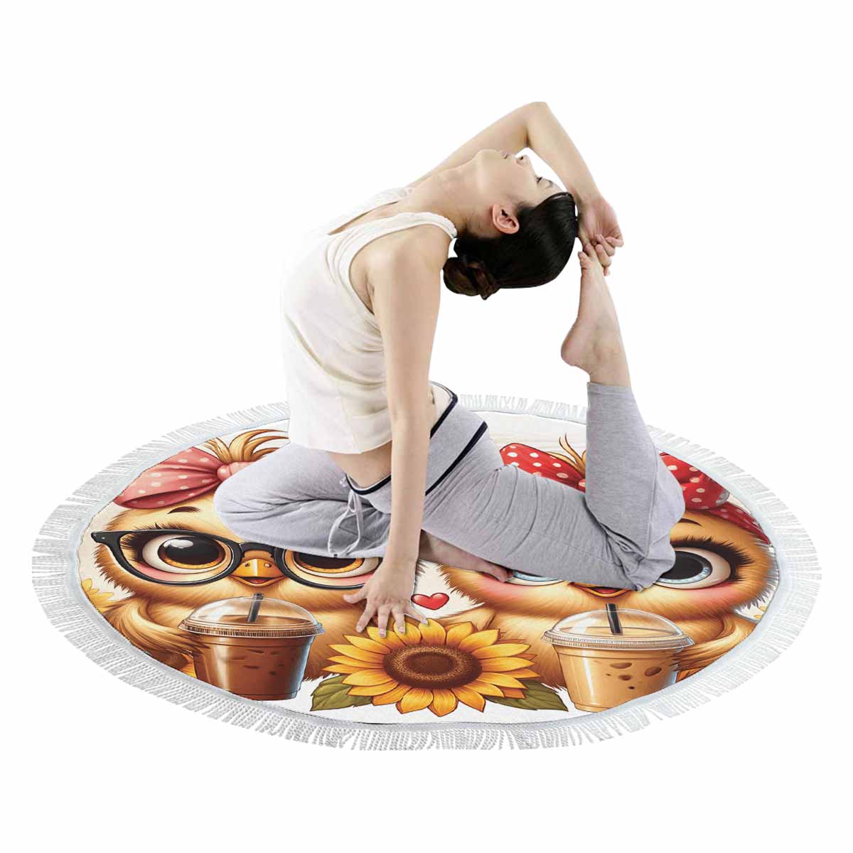 Chickens_Awd35176 Circular Beach Towel Shawl 59"