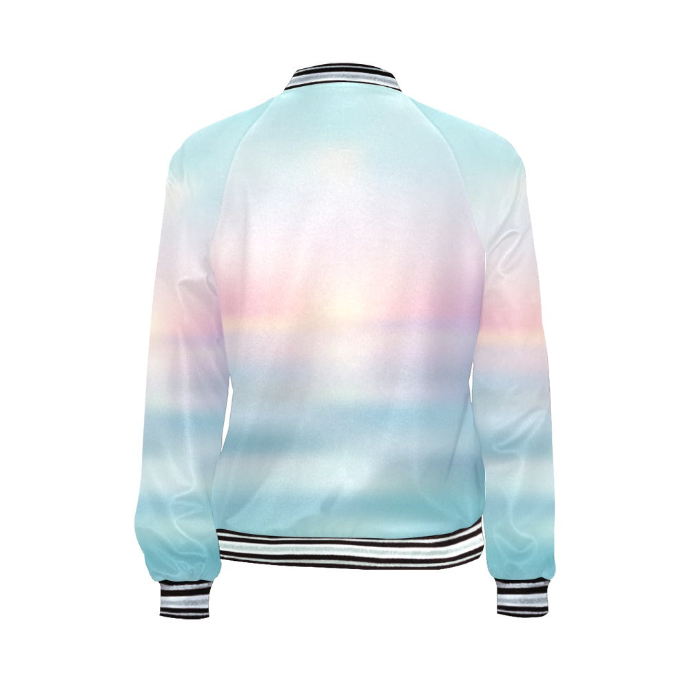 Sea blue sunrise Bomber Jacket for Women