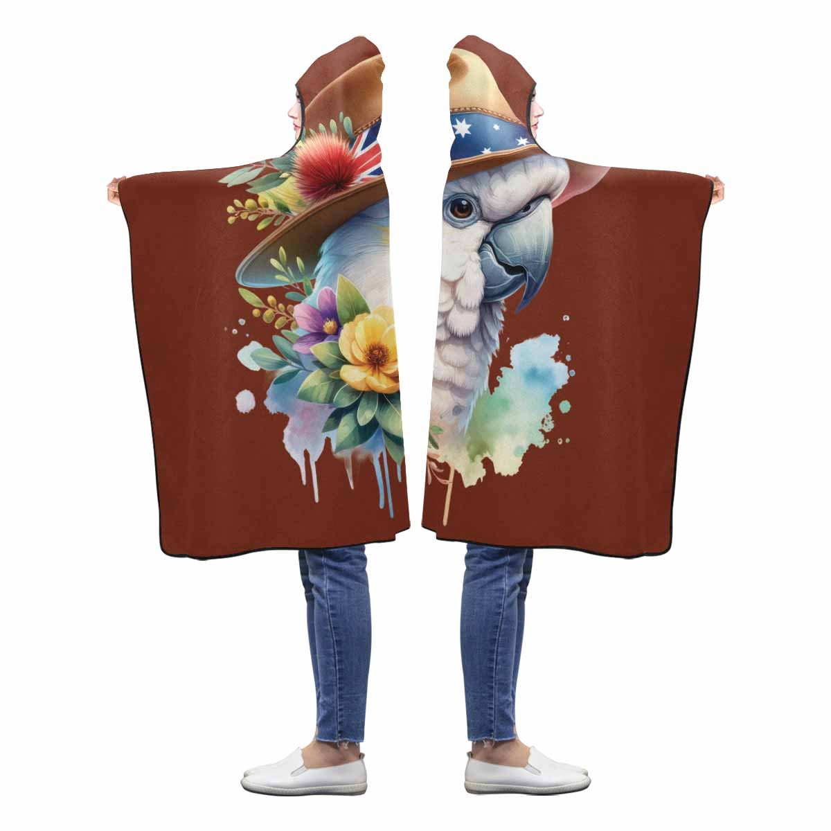 Australian Animal Cockatoo Awd1334 Hooded Blanket 60"x50"